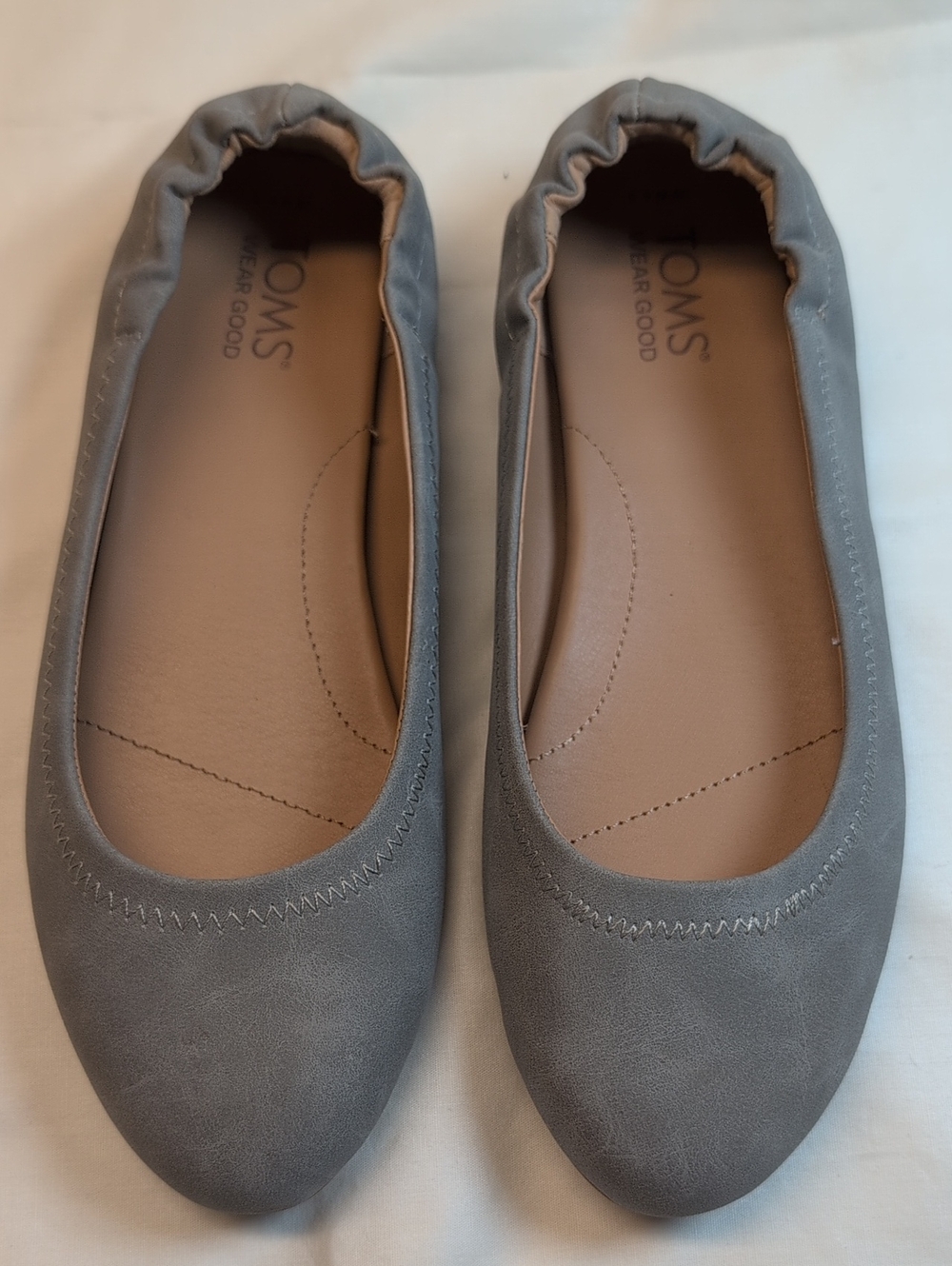 Toms Judith Grey Suede PU Faux Leather Lightweight Ballet Flats Size 6.5 NWOB - Picture 8 of 8